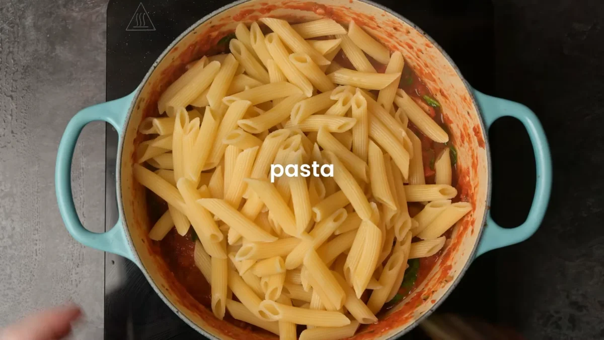 Chicken Tomato Pasta 22 Mix in the Pasta