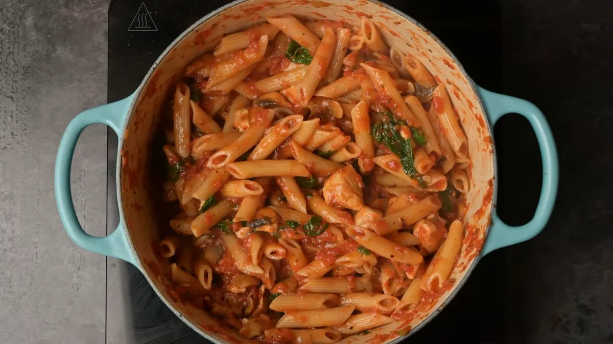 Chicken Tomato Pasta 23 Mix in the Pasta