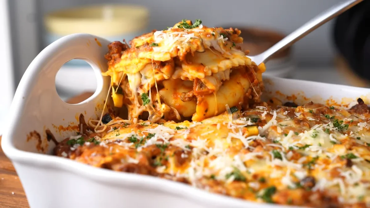 Spinach Ravioli Lasagna 14 Garnish and Serve