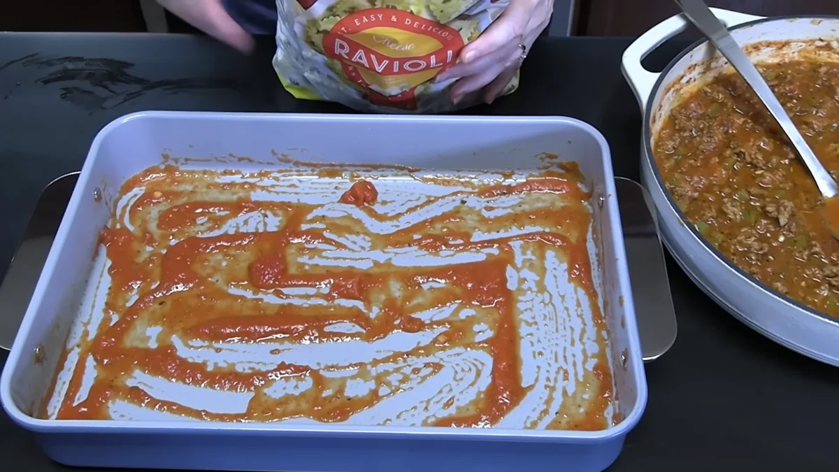 Spinach Ravioli Lasagna 6 Start Layering