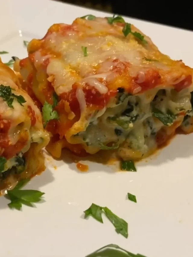 Vegetarian Spinach Lasagna Roll-Ups