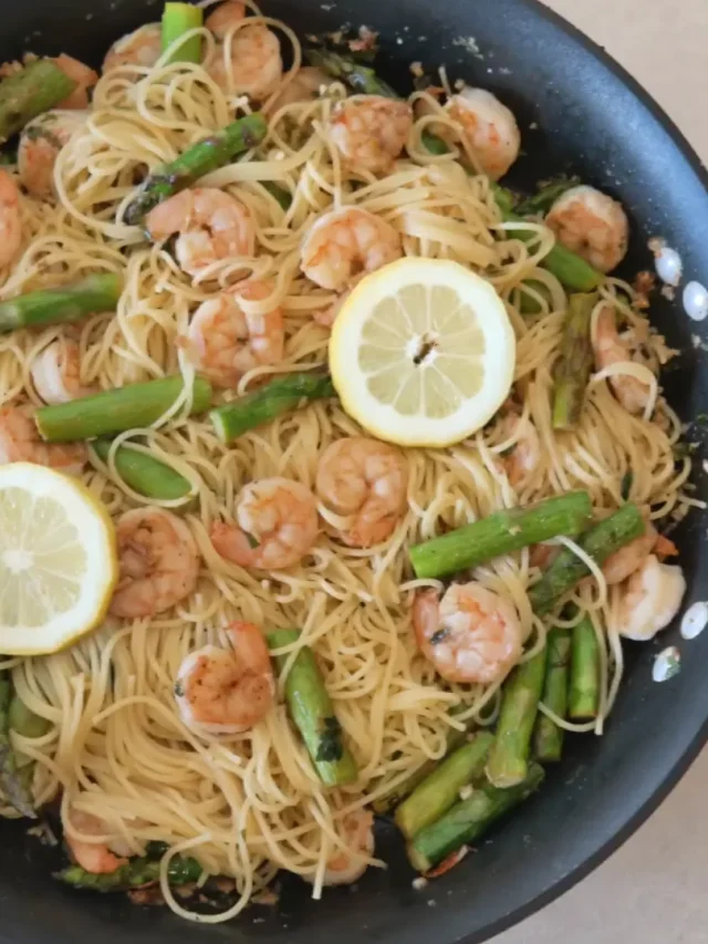 Lemon Asparagus Shrimp Pasta