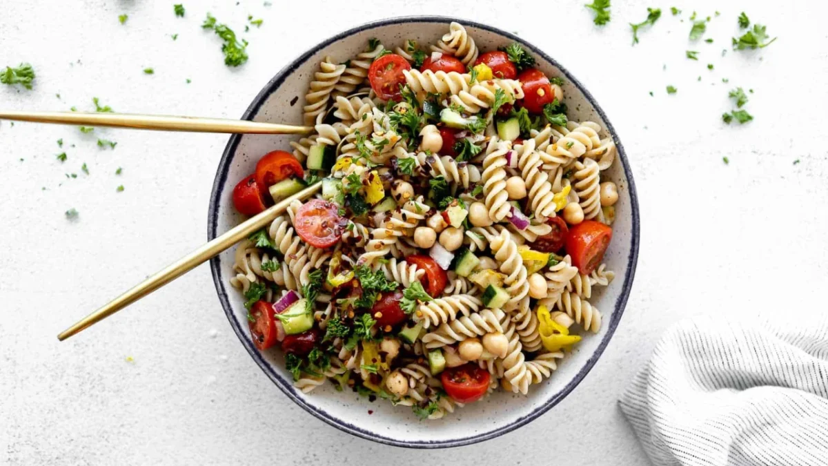 Chickpea Pasta Salad 2 Chickpea Pasta Salad