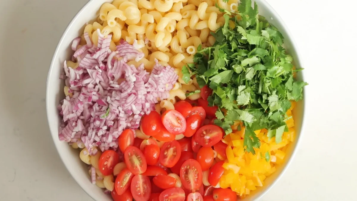 Buffalo Chickpea Pasta Salad 13 Assemble the Salad