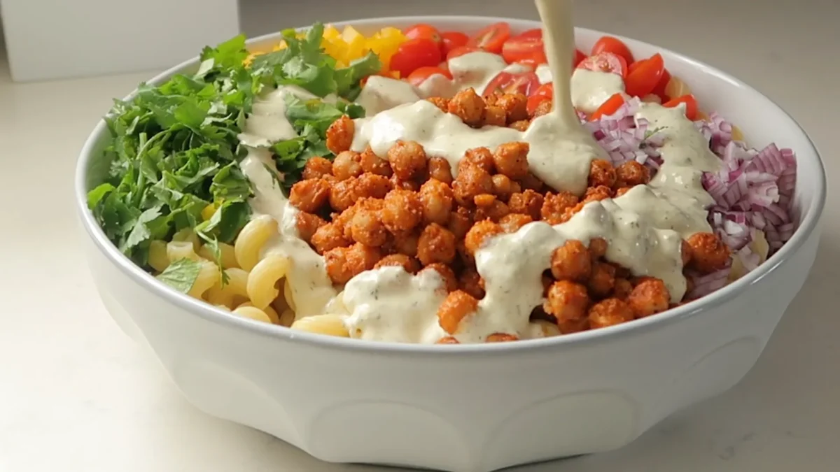 Chickpea Pasta Salad 12 Add the Dressing