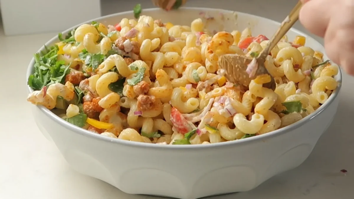 Buffalo Chickpea Pasta Salad 17 Serve or Chill