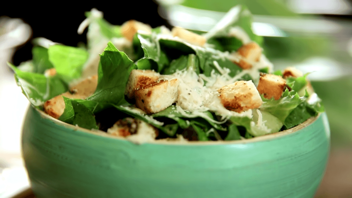 Homemade Caesar Salad 13 Dress the Salad