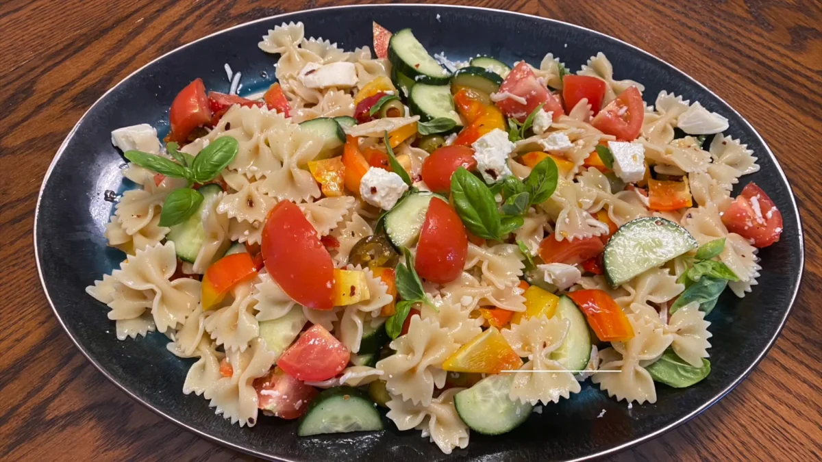 Mediterranean Farfalle Pasta Salad 15 Chill or Serve
