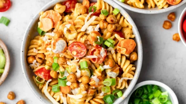 Buffalo Chickpea Pasta Salad 2 Buffalo Chickpea Pasta Salad